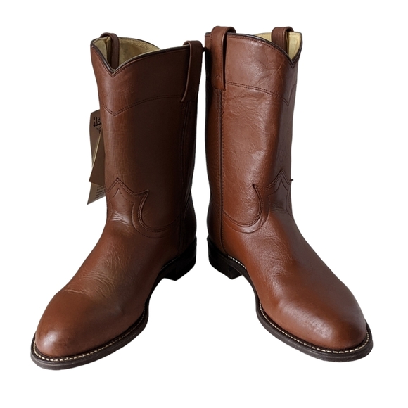 Vintage Double H Heritage West Brown Leather Cowboy Western Boots Size 7 EE Wide main image 6